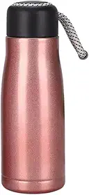Garrafa Térmica Inox 350ml com Alça de Corda | Tampa Antivazamento e Isolamento Térmico para Bebidas Quentes e Frias (Rose)