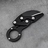 Generic Black Folding Karambit Stainless Knife composite Build 2 1/2 Inches Blade for hunting campin