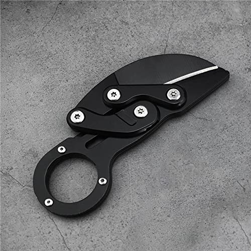 Generic Black Folding Karambit Stainless Knife Composite Build 2 1/2 Inches Blade For Hunting Camping Outdoor Knife4Nov-3, Onesize #TOP30