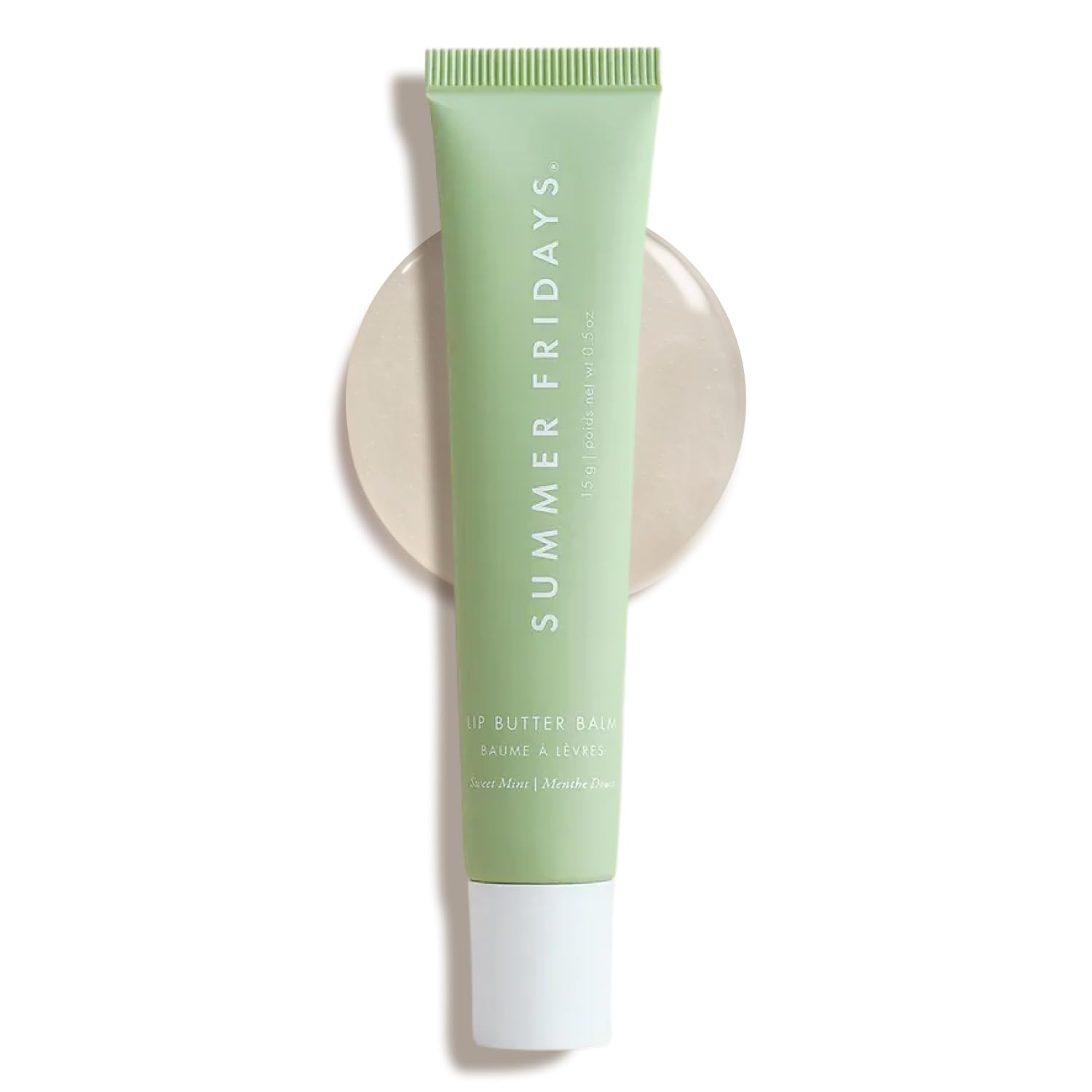 Summer Fridays Lip Butter Balm - Conditioning Lip Mask and Lip Balm for Instant Moisture, Shine and Hydration - Sheer-Tinted, Soothing Lip Care - Sweet Mint (.5 Oz)