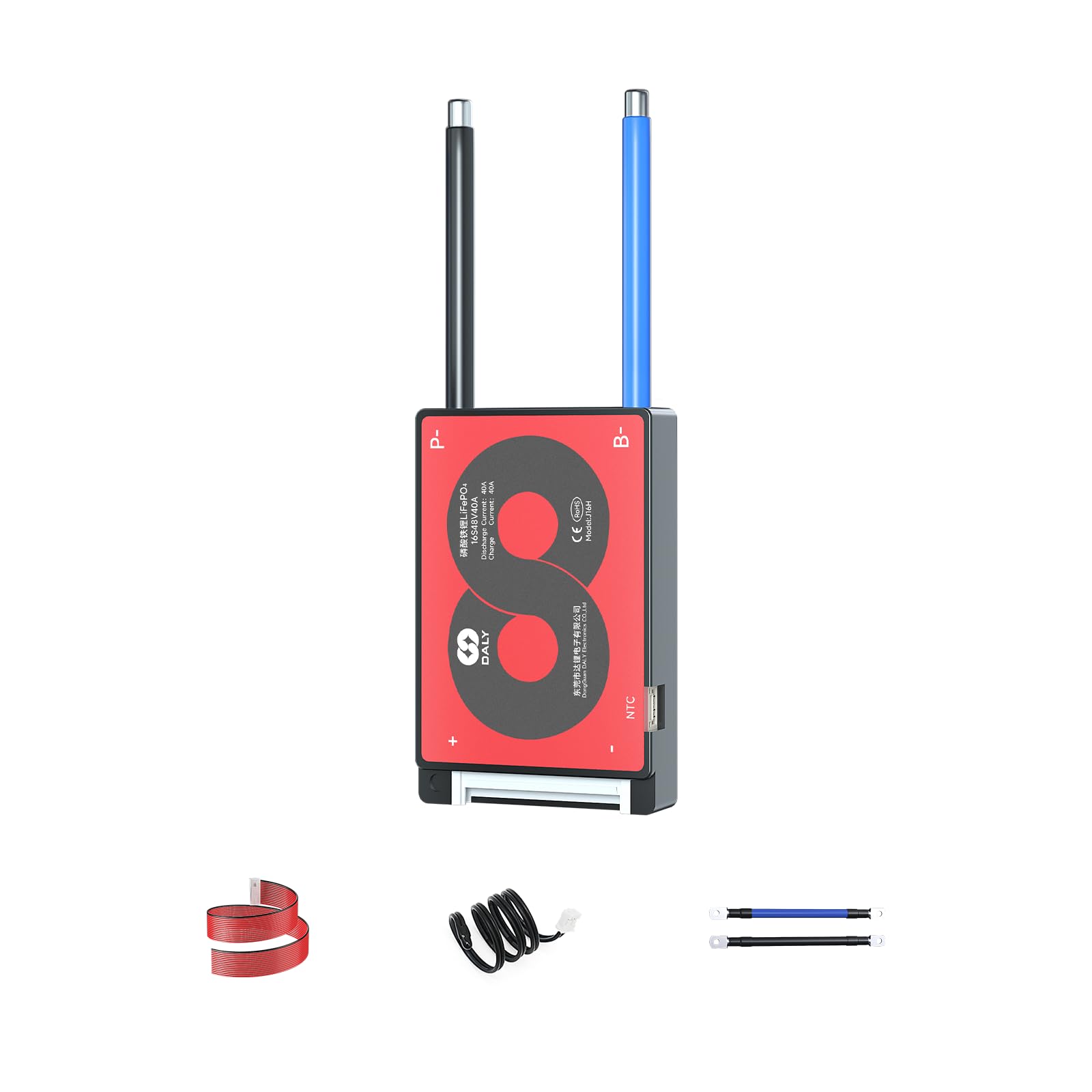 DALY 4S-16S BMS 15A to 200A Protection Board with Balance Wire and Temperature Sensor for Lithium Battery Pack(LifePO4 16S 48V,40A)