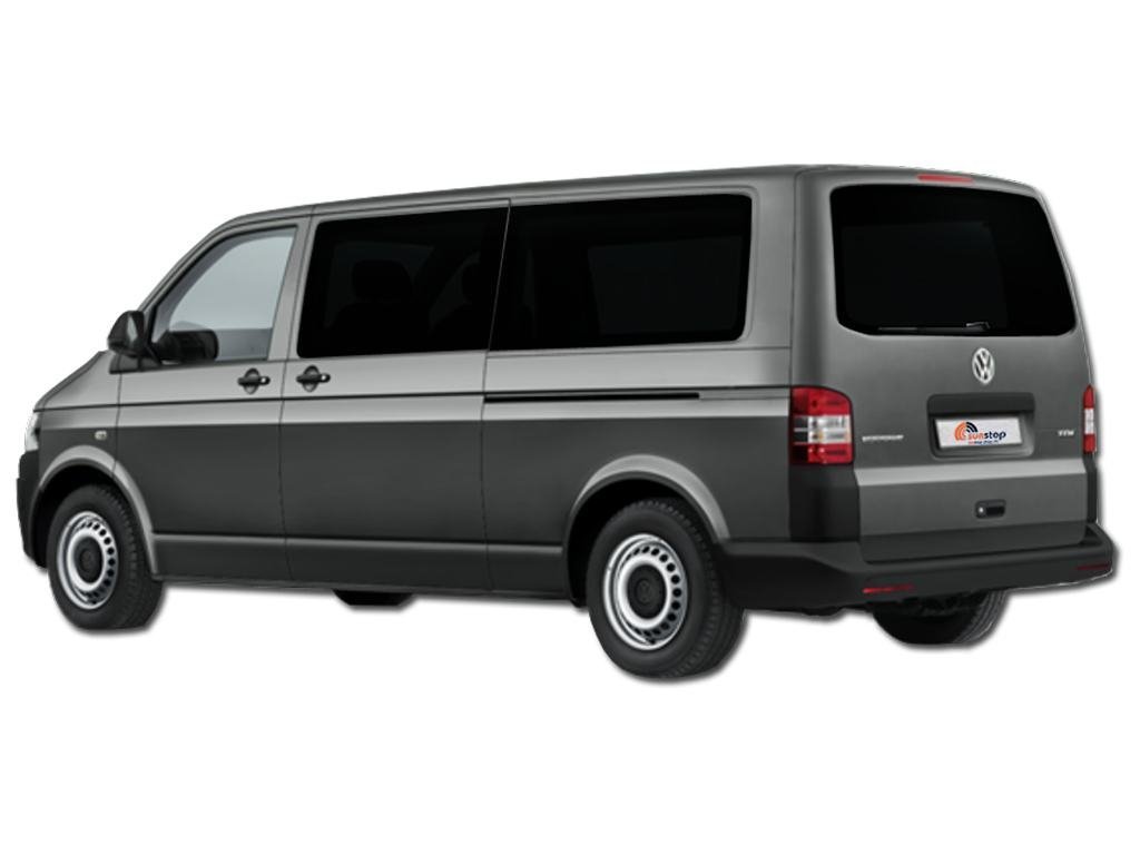 Sunstop Tönungsfolie, selbsthaftend tiefschwarz 6%, Genehmigungsfrei mit ABG/ABE, Komplett-Set mit Messer und Profil Silikon-Rakel ~ (Transporter 2 x 75x300cm + 75x150cm)