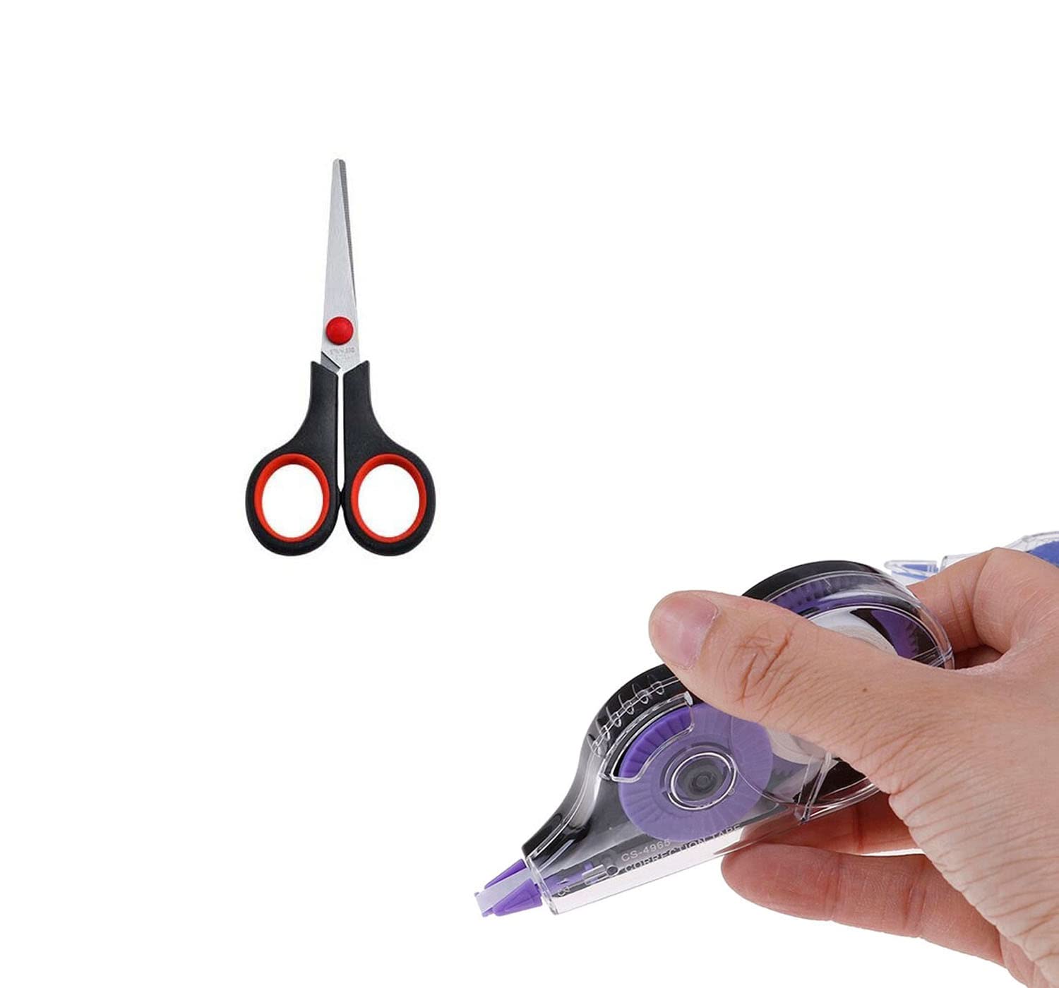 CRAFTS HAVELI DIY Art & Craft Stationery Set – 2pcs Multicolor Correction Tape & Mini Scissor for Home, School & Office Projects