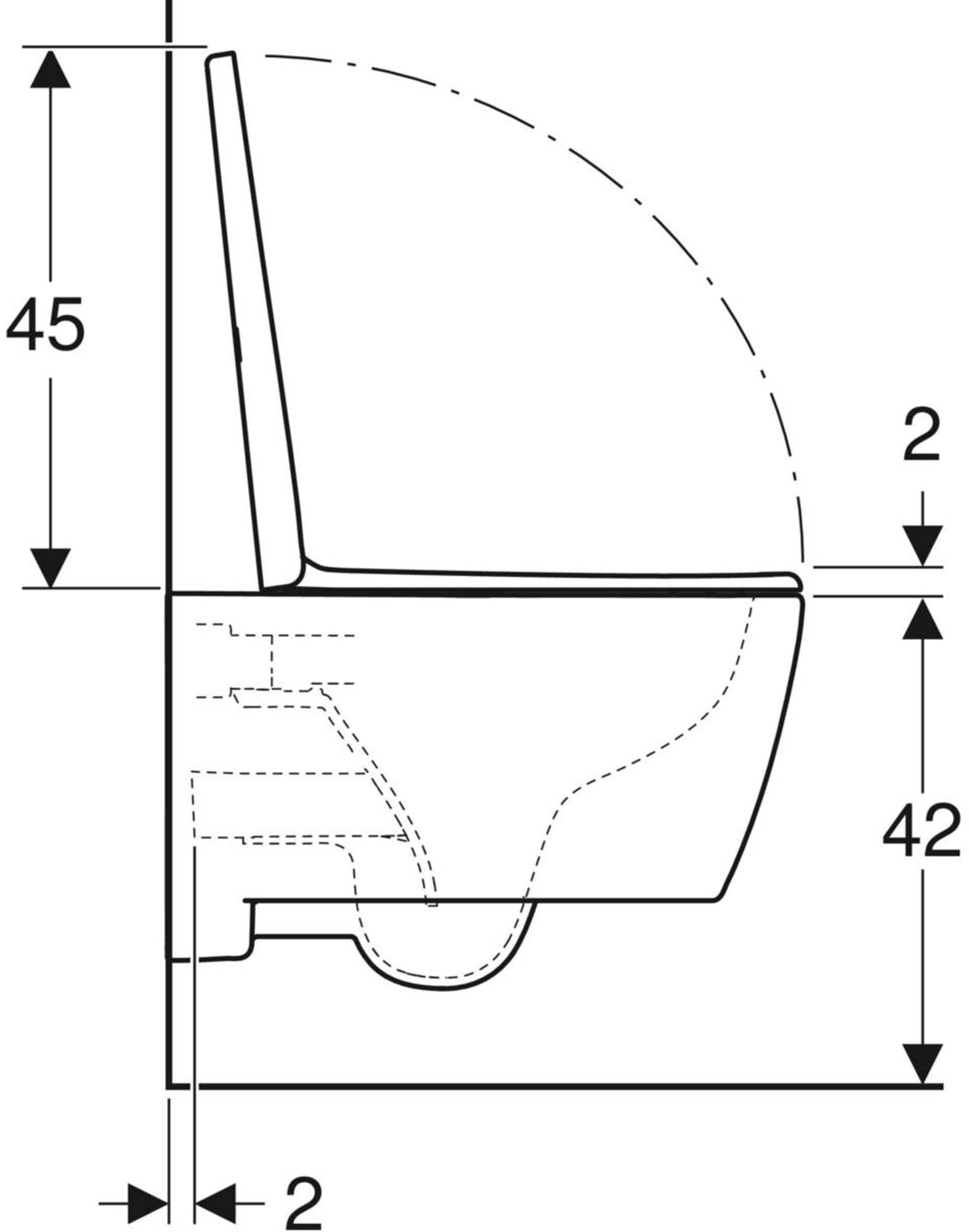 Geberit iCon set WC suspendido con asiento de WC, sin borde, descarga baja, diseño cerrado, 6l, 501664, 501.664.00.8, Color: blanco