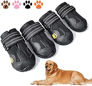 XSY&G Dog Boots,Waterproof Dog Shoes,Dog Booties with Reflective Rugged Anti-Slip Sole and Skid-Proof,Outdoor Dog Shoes for Medium Dogs 4Pcs-Size6