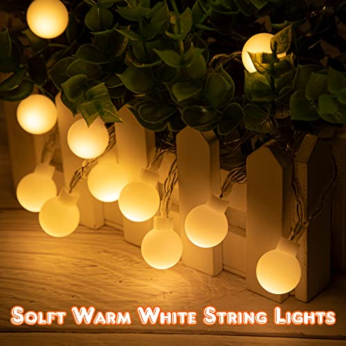 Image of 1 Pack 32 Feet Patio Umbrella Lights, 8 Lighting Modes LED String Lights with 64 Pcs Shatterproof Globe, Remote Control Battery & USB Powered, Waterproof Hanging Light Decorate for Patio