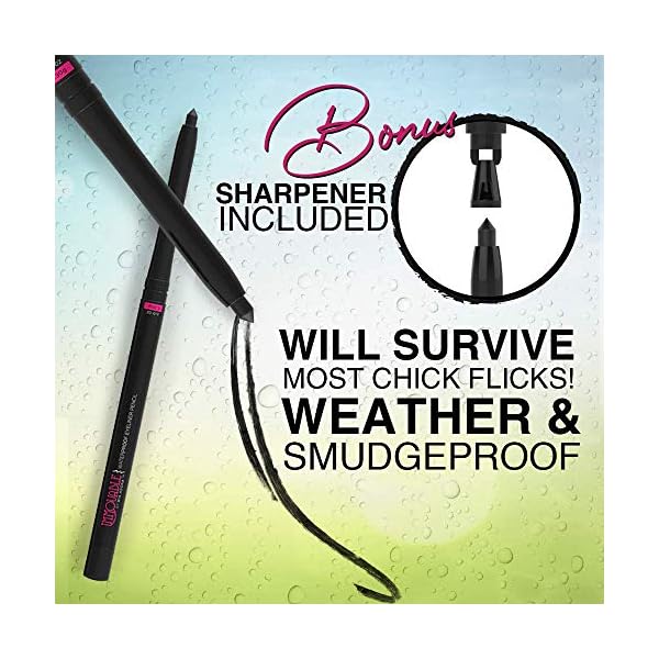 Mia Adora Best Cruelty Free Waterproof Eyeliner Pencil with Sharpener - All Day Smudgeproof Wear - Easy to Use & Perfect Eye Liner for Your Cat Eyes & Waterline - Immovable Makeup (Black)