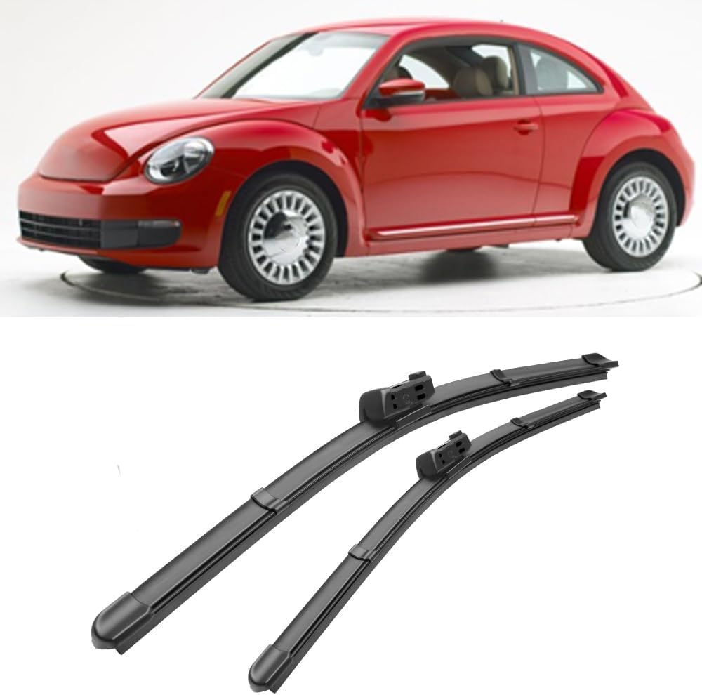 RESKIU Car Front Windshield Wiper Blade Set Replacement for Beetle 2011-2015, All Season Windscreen Wipers Quiet Easy Installation