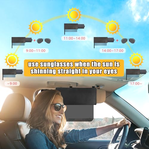 image for Veharvim Polarized Sun Visor for Car, Upgraded UV400 Car Sun Visor Ext