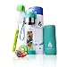 Liquid Savvy 24oz Water Infuser – Fruit Infused Water Bottle with Leak Proof Flip Top Lid, Tritan Plastic with Bottom Infusing Design with Neoprene Insulated Sleeve, Strainer & Bottle Brush (Teal)