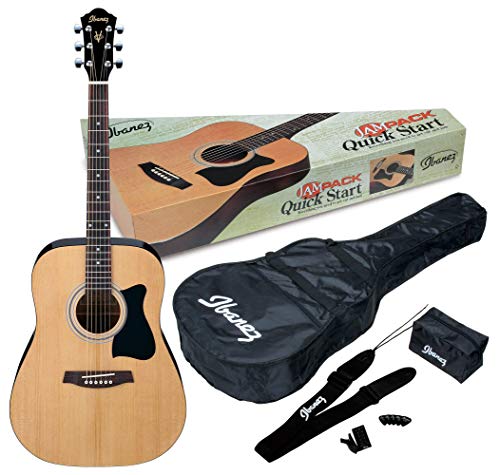 Ibanez 6 String Acoustic Guitar Pack, Ambidextrous,...