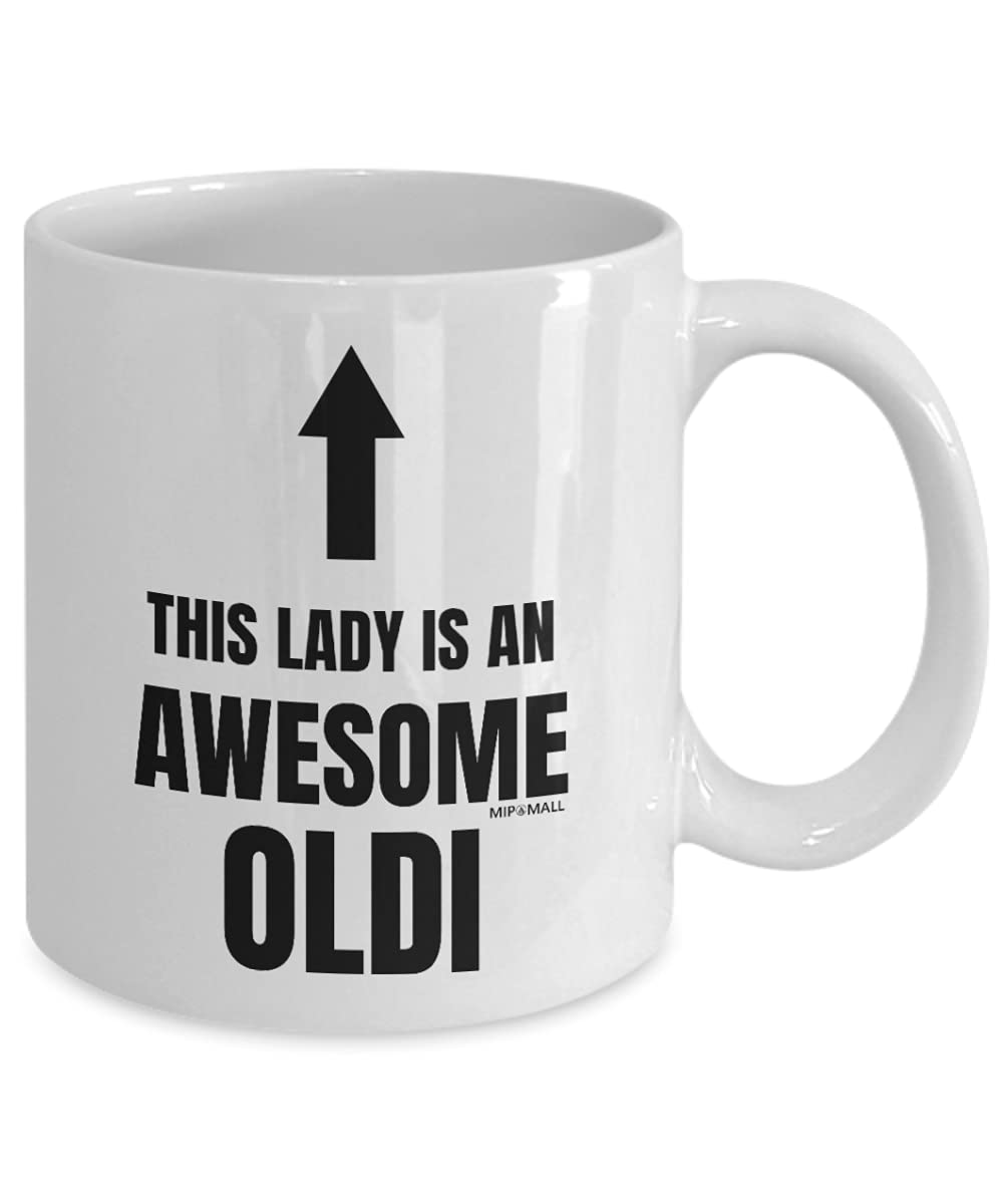 MIPOMALL Oldi Mug, Birthdays Christmas Funny Gift Presents Celebration Novelty - This Lady is an Awesome oldi