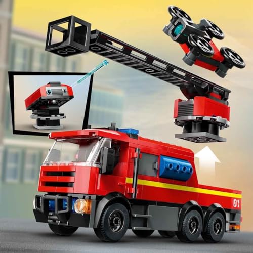LEGO City Caserma dei Pompieri e Autopompa, Stazione con Camion Giocattolo d'Emergenza, 6 Minifigure, Cane e Accessori, Gioco d'Azione dei Vigili del Fuoco per Bambini e Bambine da 6 Anni in su 60414 - Immagine 1