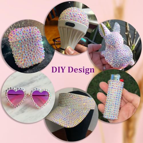 Image of Resin Rhinestones for Crafting with 3Pcs 10ml B7000 Jewelry Glue, 1 Box Transparent AB Flatback Gems Crystals Diamond for Bedazzling Crafts DIY Nail Art Makeup, Gems for Clothing Tumblers Shoes