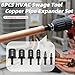 12PCS Swage Tool HVAC Repairing Set with Bit Holders, Air Conditioner Copper Tube Expander Swaging Tool Drill Bit Copper Pipe Swage, 1/4'', 3/8'',1/2'',5/8'',3/4'',7/8'' Bits Set (12PCS)