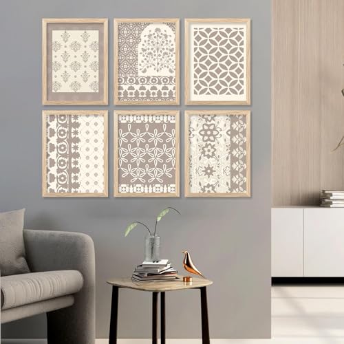 Image of kotart Premium Digital Madhubani Art Paintings with Frame for Home Decor - Framed Painting for Living Room Bedroom Office Room Decor - Painting for Wall Decoration - Pack of 6 (19X25 inch)