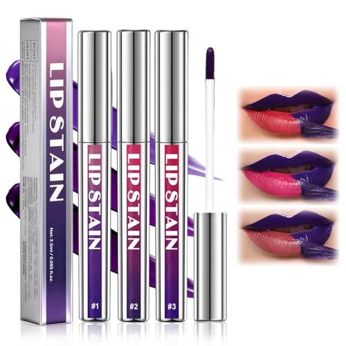 3Pcs Peel Off Lip Stain,Longue Durée peel Off Matte lip gloss,Crayon à lèvres imperméable,Matte...