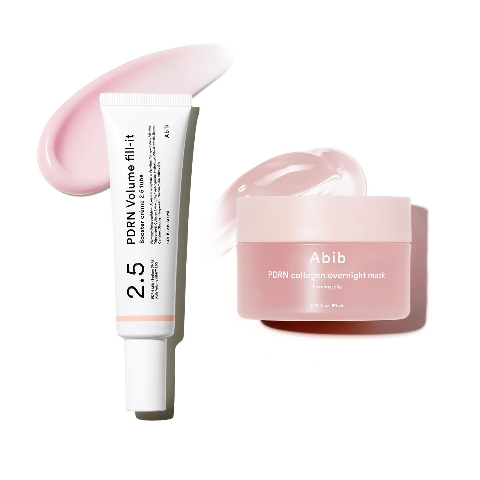 Abib PDRN Firming Overnight Duo: Volume Fill-It Booster Cream & Overnight Face Mask, Peptide Retinal Cream for Fine Lines & Wrinkles, Korean Sleeping Mask for Elasticity, Plumping