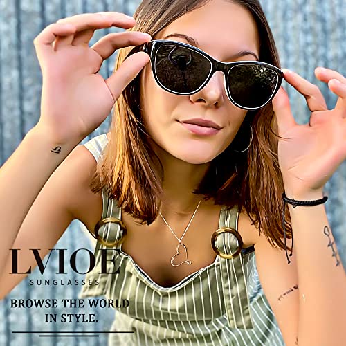 LVIOE Polarized Sunglasses for Women, Classic Fashion Sunglasses Anti Glare 99.99% UV Protection3