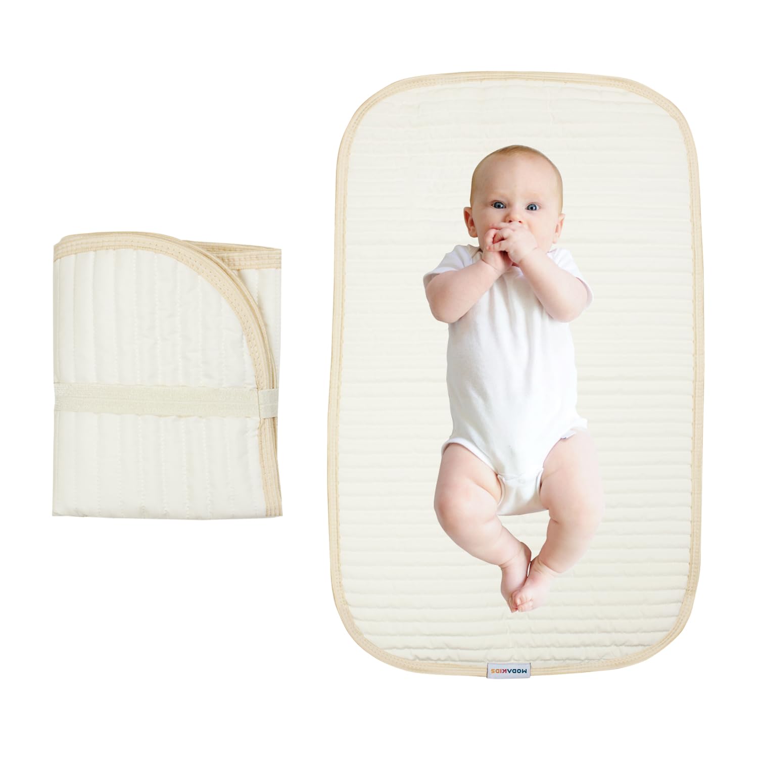 Portable Diaper Changing Pad-Quilted Thicker Waterproof Changing Pad-Change Pad Liner Bed Pad Play Mat-Travel Diaper Changing Pad (Flat)