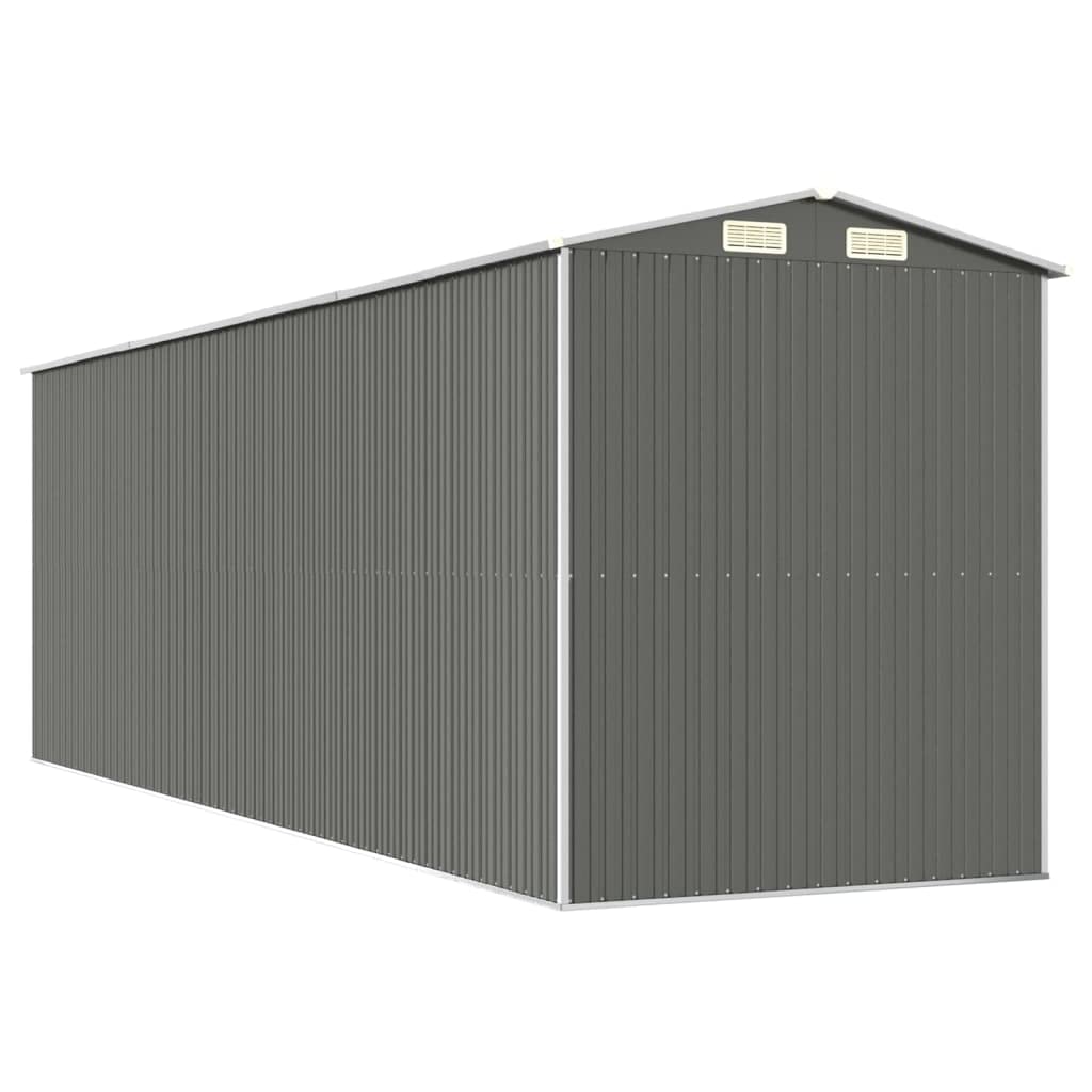 Szopa na narzędzia jasnoszara 192 x 606 x 223 cm, stal ocynkowana