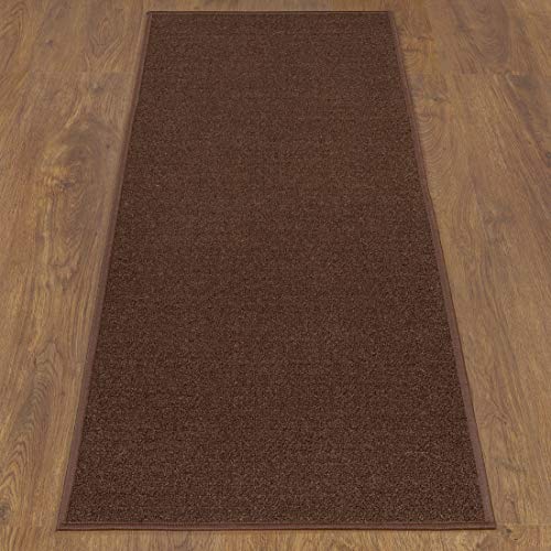 Sweet Home Stores Sweethome Collection Solid Design Rubberback Runner Rug, 20" X 59", Brown #TOP6