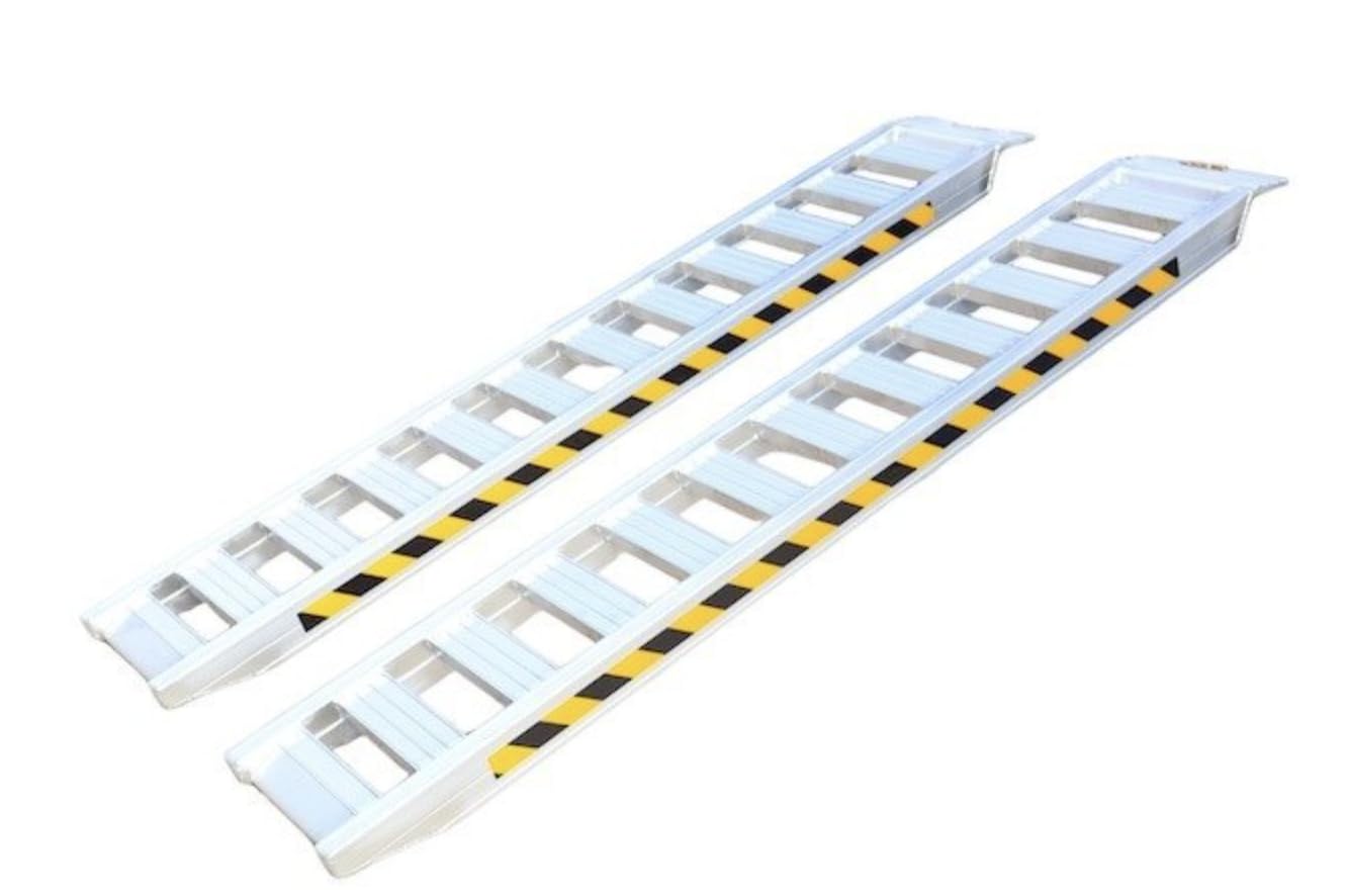 The Ramp People Silver Loading Ramps Pair 3000Kg Capacity - Ramps For Plant Machinery, Diggers, Ride-On Mowers - Aluminium Ramps For Vans & Trailers (2000Mm)