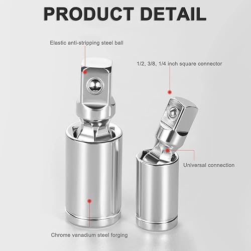 Miniatura 4 de Utoolmart Enchufes de junta de rotación de 360 grados, convertidor de adaptador de enchufe universal de 3 piezas, 12 pulgada, 38 pulgadas, 14