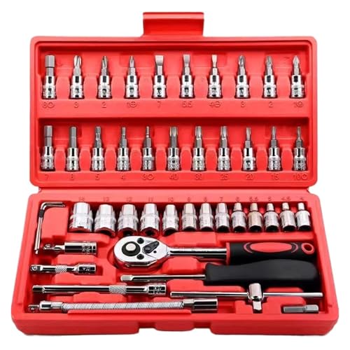 Kit de herramientas combinadas para reparación auto 46 piezas miniatura 1