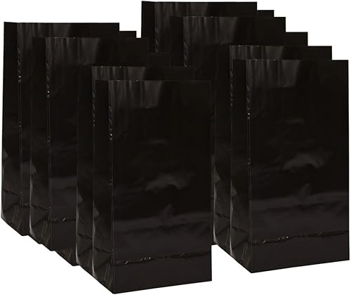 Bolsas de papel brillante para regalos, 12 unidades, 12 unidades, Negro