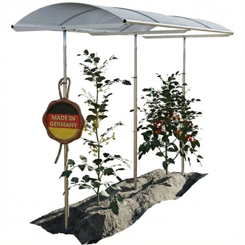 Beckmann Tomatendach PSN2 Stabile Tomatenüberdachung & Überdachung für Hochbeet 200x112 cm Winterfestes Alu Schutzdach hagelfeste 6mm Platten gegen Braunfäule Höhenverstellbar