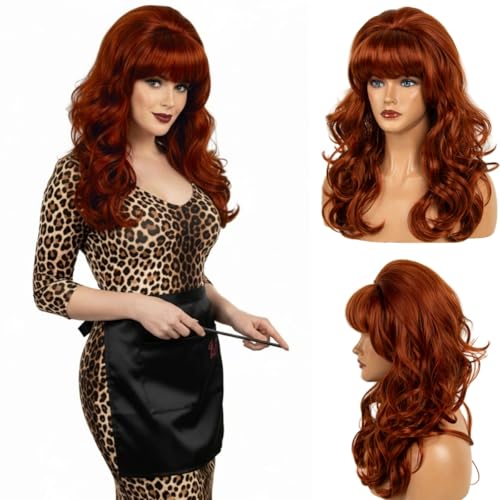 Image of H&Bwig 60s Retro Beehive Wigs for Women 70s Classic Style Cosplay Wig (Auburn Copper)