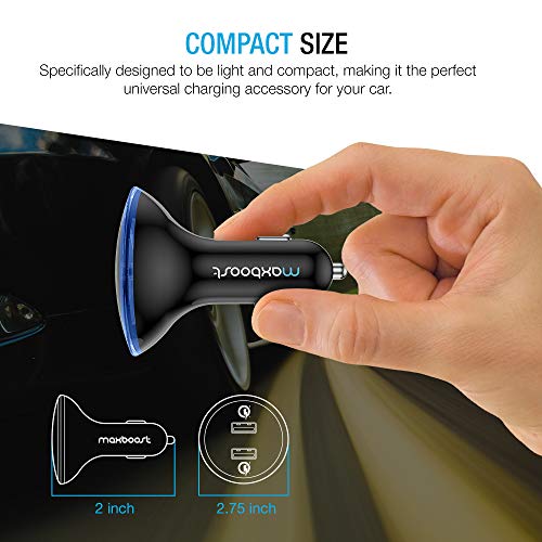 Product Image 4: Maxboost Quick Charge 3.0 36W Dual USB Car Charger for Type C Phone - Galaxy S20 Ultra/S10/S10e/S9, Note 10 SmartUSB for iPhone 11 Pro Max/XS/XS Max/XR/X/8/SE/Plus, iPad Pro/Air 2/Mini, Pixel,LG,HTC