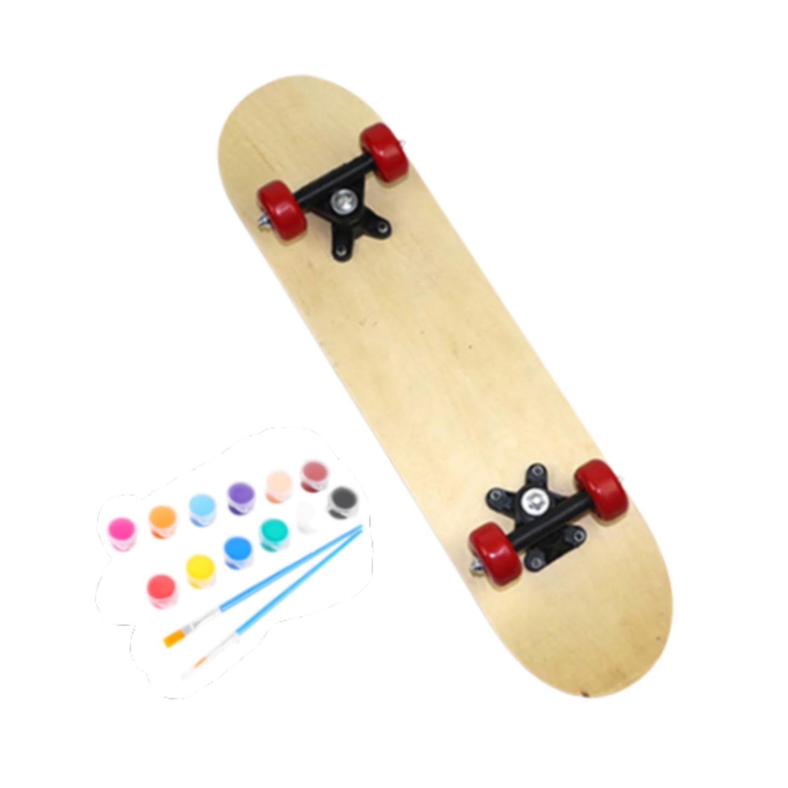 Skateboard Personalizzabile per Bambini, Ponte in Legno Fai -da -te per Giovani Ciclisti