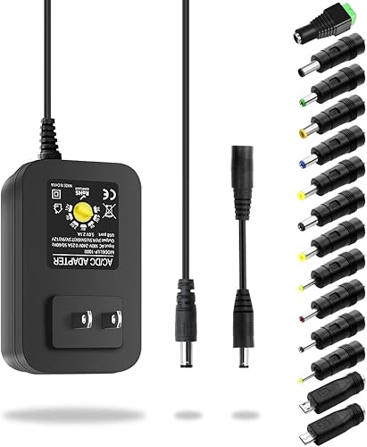 Miniatura 7 de Aclorol Fuente de alimentación universal 4V-24V 5A 120W Adaptador de corriente ACDC ajustable 100-240V AC a DC 24V 19V 12V 5V 9V 6V 5A 4A