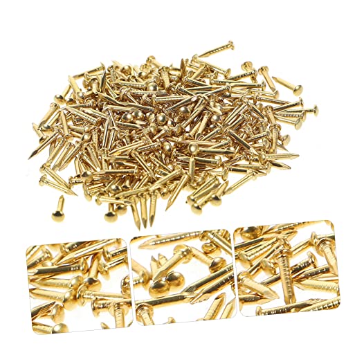 Clavos decorativos redondos de latón para bisagras de caja de madera, 200 piezas miniatura 2