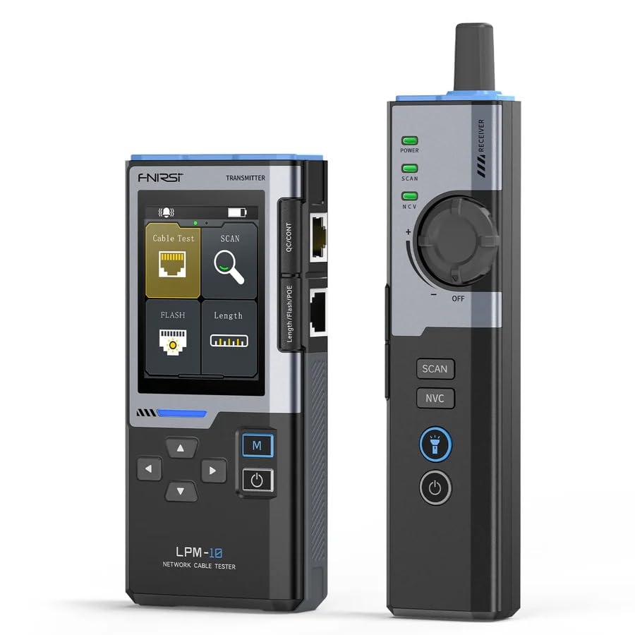 FNRSI LPM-10A Multifunction Network Cable Tester Anti-Interference Line Finder POE Test NCV Monitoring High Definition Screen Length Measurement RJ45 Port Flashing-image-0
