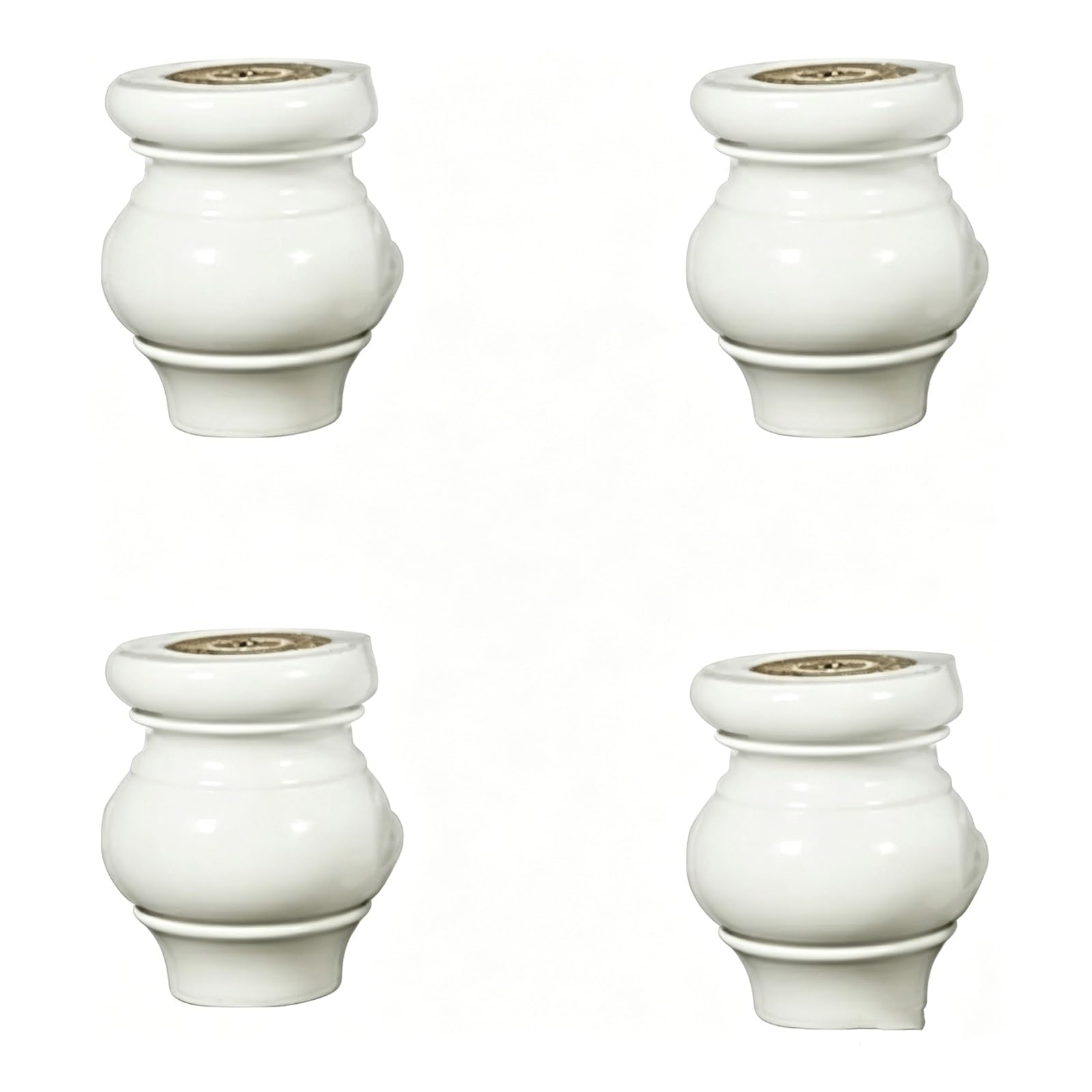 UYHBCNQD 4Pcs Furniture Legs White Replacement Legs Set Wood Furniture Foots Kitchen Desk Support Legs Cabinets Dressers Feets Sofa Legs(Wei�,12CM/4.7In)