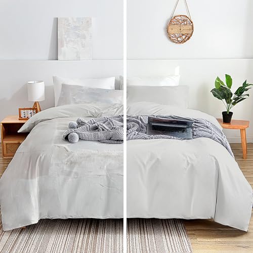 Housse de couette 140x200 fermeture éclair parure lit microfibre