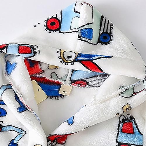 Toddler Boys Girls Cosmic Cow Pattern 𝐑obes Winter Hooded Warm Flannel Fleece Bath𝗿obe Soft 𝐏ajamas2