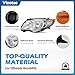 Vizotae Headlights Assembly for 2009 2010 Toyota Corolla Halogen Headlamp Replacement, High/Low Beam W/Bulbs, Driver & Passenger Side