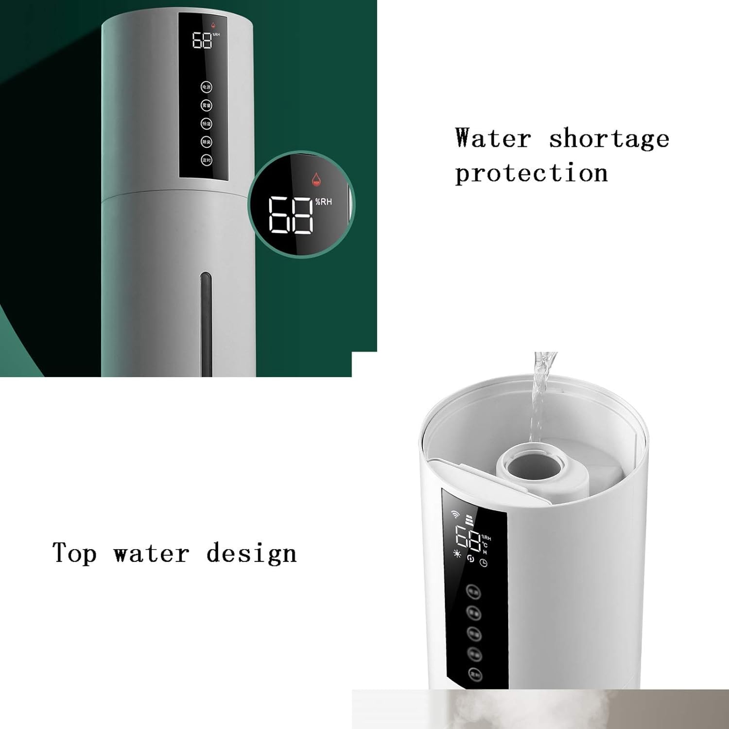 Domésticos Humidificadores Humidificador de pie - Tanque de Agua de 7,5 L - Temporizador y humidificador ultrasónico de Apagado automático sin Agua - Difusor de aromaterapia for el hogar