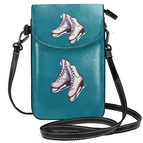 Preisvergleich Produktbild Cartoon Eislaufen Schlittschuhe Kleine Crossbody Handy Geldbörse Tasche Smartphone Geldbörse Geldbörse mit abnehmbarem Gurt