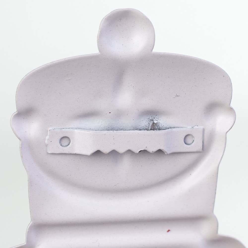 Nutcracker Shaped Embossed Metal Christmas Sign with Sawtooth Hanger for Wreath Accents, Garlands, Crafts, and Decorations (Red, Green, Blue, Multi, 12