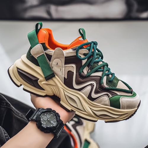 Men's Fashion Breathable Mesh Platform Chunky Lace Up Sneakers Casual Running Tennis Workout Sport Work Trendy Athletic Walking Driving Shoes2