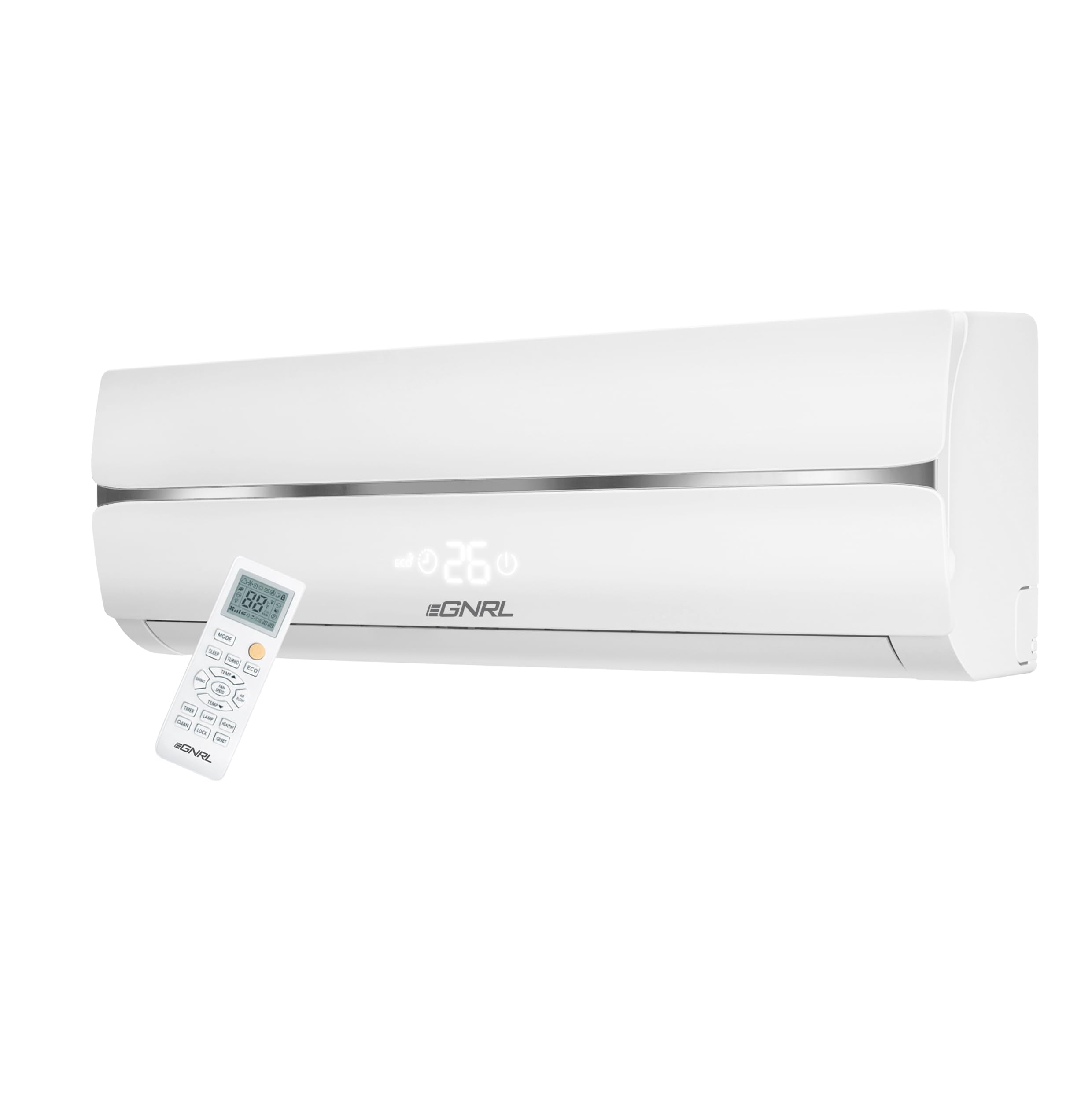 Split AC White 18000 BTU T1 Rotary R410a, EG18C, 2024 New Series Model, with 3M Pipe Kit, Golden Fin, Rotary, 1 Year Manufacturer Warranty, 1 Year Compressor Warranty