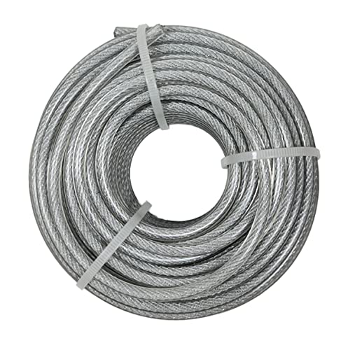 1/8-in Coated to 3/16-in x 50-ft Galvanized-Vinyl Steel Cable 7x7; Safe Working Load 340 lbs Wire Rope; Used in Garage Doors, Winches, Fence, and Tie Down Applications