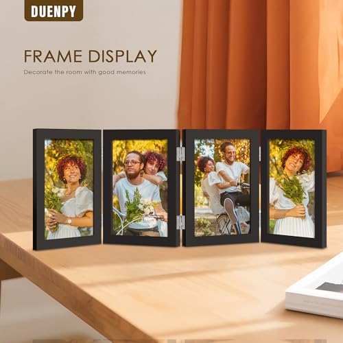 Image of DUENPY 4 Folding 4x6 Accordion Wood Frame Plexiglass Black