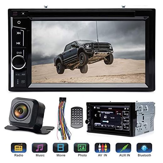 Double 2 Din Car Stereo 6.2” Touchscreen with Rear View Parking Camera for Ford F150 F250 F350 F450 F550 2004-2016 Support Bluetooth Mirror Link Steering Wheel Control DVD CD Player USB TF Card