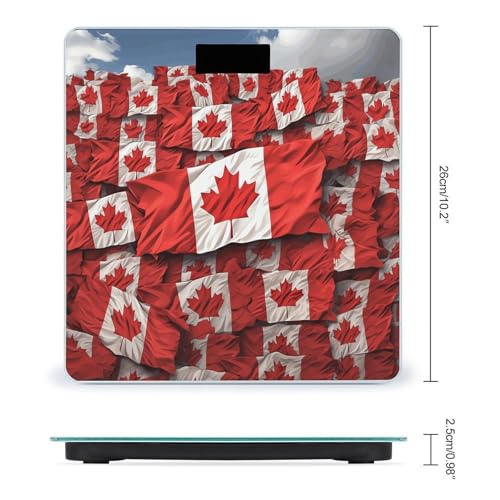 Báscula digital baño bandera Canadá vidrio templado miniatura 2